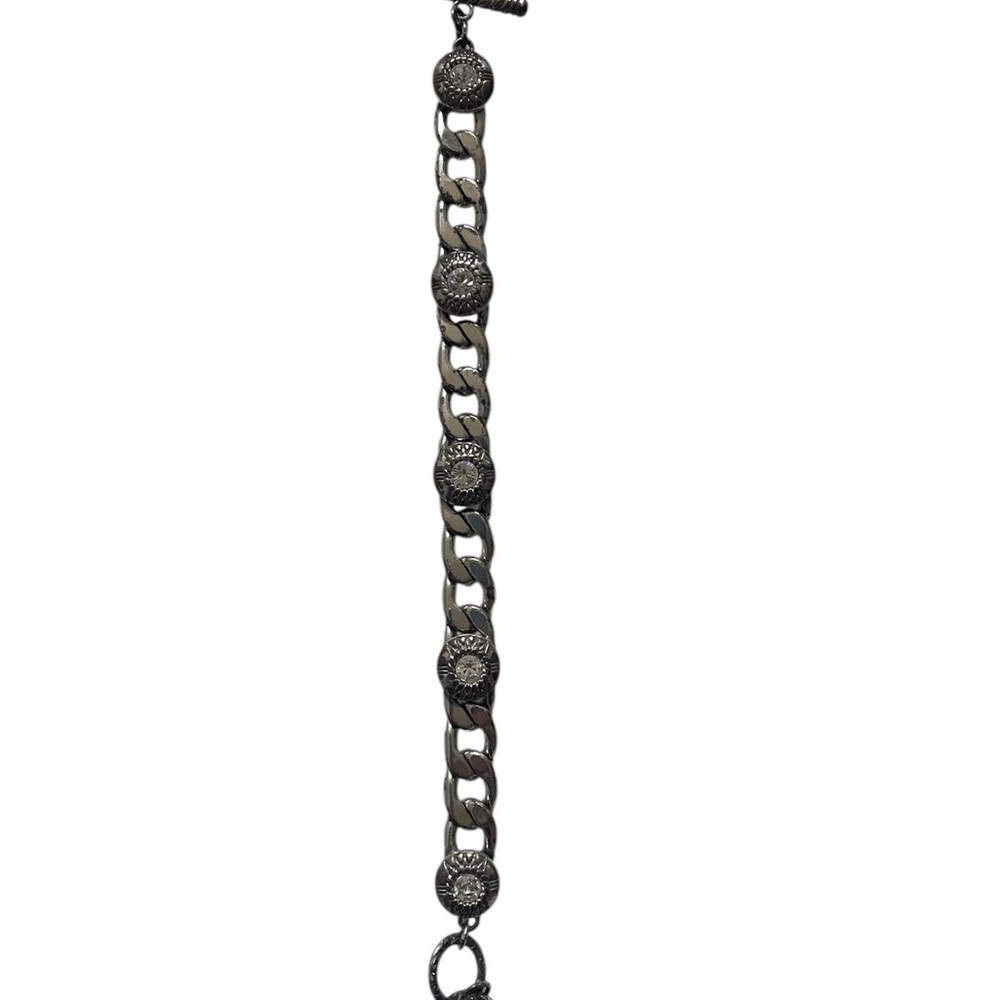 Brighton Silver Bracelet with Swarovski Crystals and Chain Links